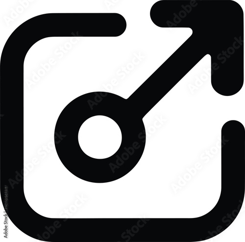 Simple black and white upload icon, perfect for web design.
