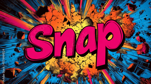 Colorful comic book-style explosion with 