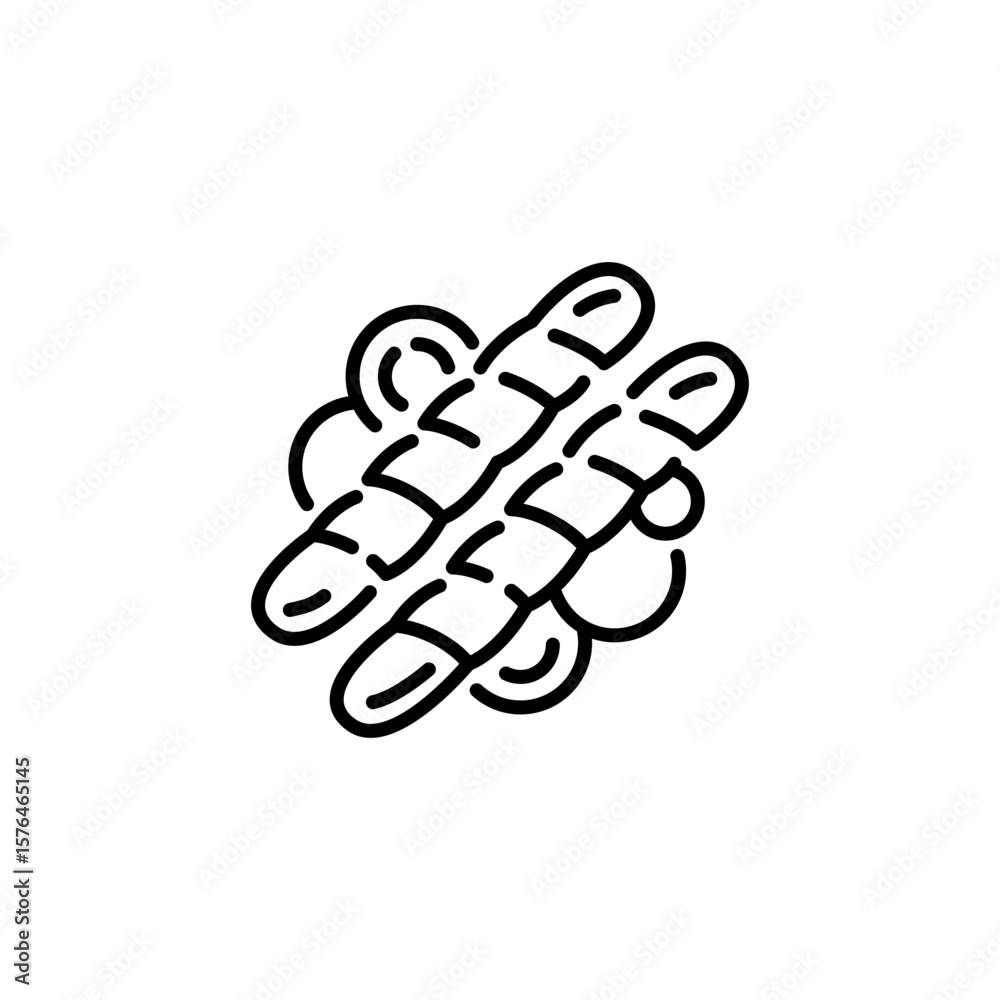 Obraz premium Kebab skewer icon. Simple kebab skewer icon for social media, app and web design. Vector illustration
