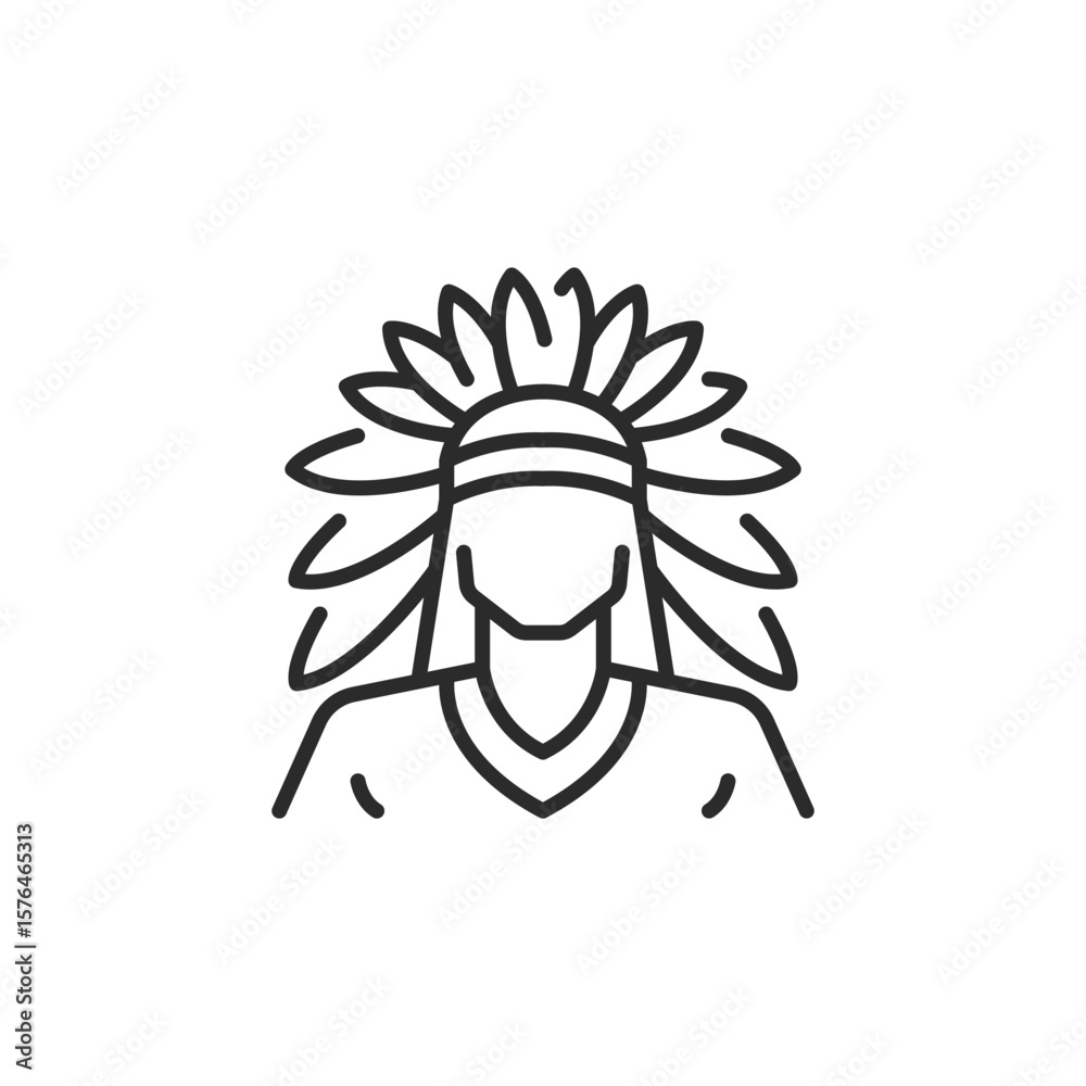 Fototapeta premium Tribal chief icon. Simple tribal chief icon for social media, app and web design. Vector illustration