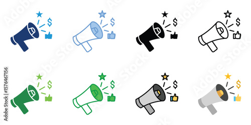 Promotion Icons Set Vector Multiple Style Collection