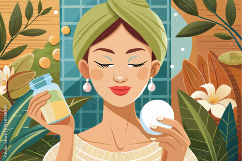 closeup of woman's face aesthetician applying gentle