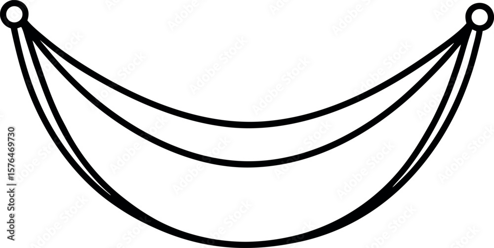 Minimalist Hammock Silhouette with Curved Lines – Outdoor Relaxation Concept Minimalist Hammock Silhouette with Curved Lines – Outdoor Relaxation Concept