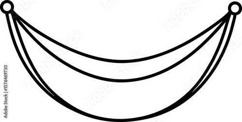 Minimalist Hammock Silhouette with Curved Lines – Outdoor Relaxation Concept