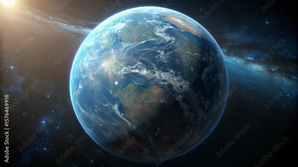 Naklejka premium Planet Earth moon, beautiful background