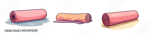 Yoga bolster on studio floor, made in bright clean pastel colors  