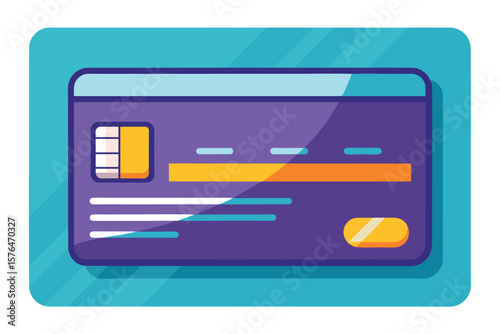 A vibrant and modern abstract illustration of a credit card. Ideal for representing banking, finance, online payment, and digital transactions in a visually engaging way.