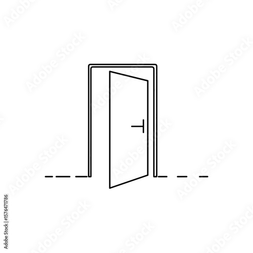 Open door sketch symbolizing opportunity and possibilities