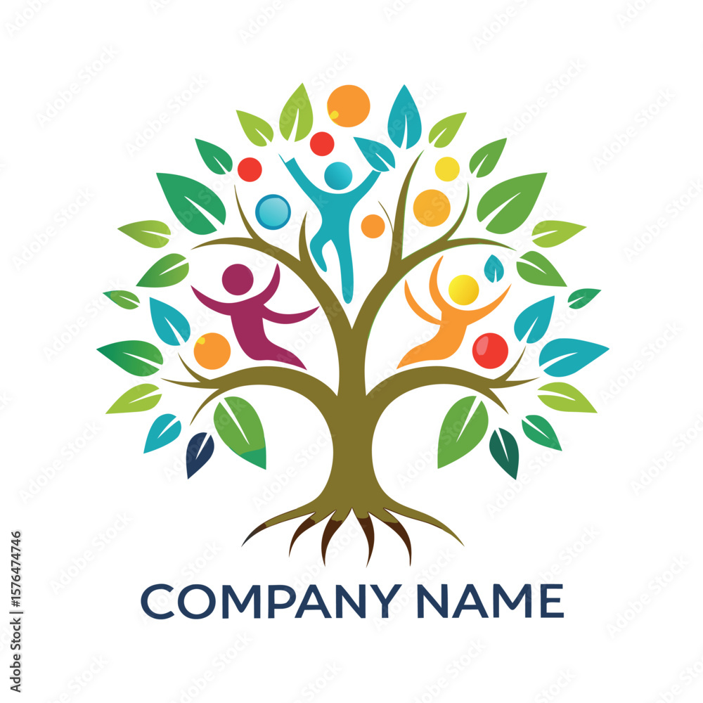 Obraz premium Tree logo vector icon on white background