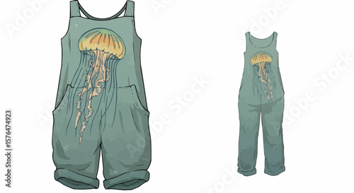 Stylish and trendy overall with eye-catching jellyfish print, great design and comfort