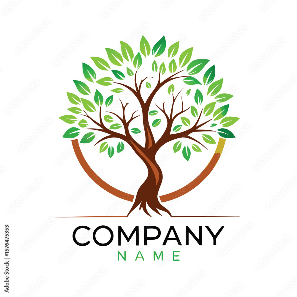 Obraz premium Tree logo vector icon on white background