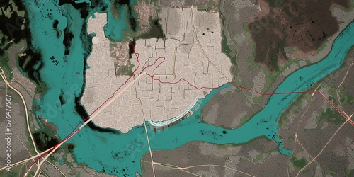 AI system analyzing satellite earth images generated by mid journey 