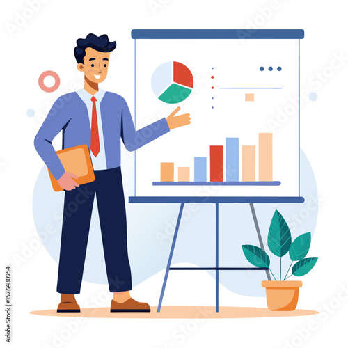 businessman with chart