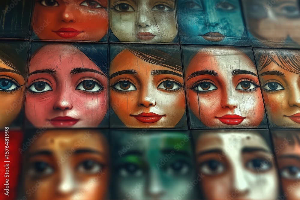 Obraz premium Colorful faces