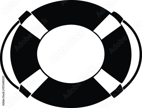 lifebuoy silhouette vector , life buoy vector