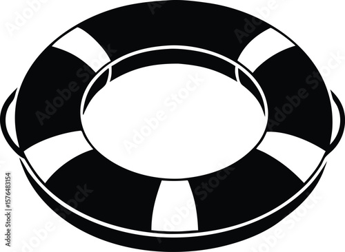 lifebuoy silhouette vector illustration