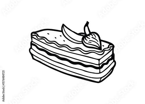Silhouette of Banana Cake isolated on a white background