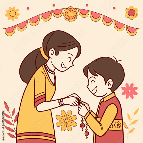 Raksha Bandhan, also known as Rakhi, is a Hindu festival that celebrates the bond between brothers and sisters. It's observed on the full moon day (Purnima) of the Hindu month of Shravana, typically i
