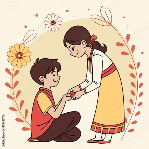 Raksha Bandhan, also known as Rakhi, is a Hindu festival that celebrates the bond between brothers and sisters. It's observed on the full moon day (Purnima) of the Hindu month of Shravana, typically i