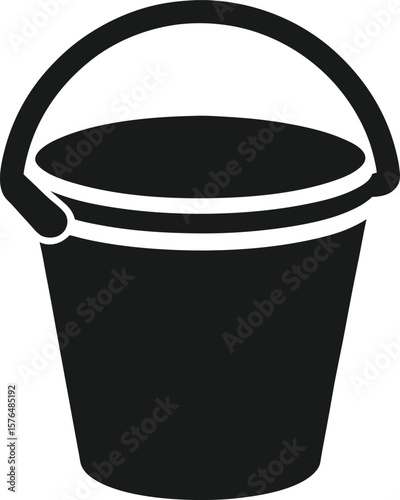 black bucket icon silhouette curved handle