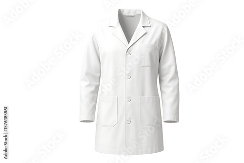 Clean 3D Rendered Medical Lab Coat for Scientists, Doctors, or Healthcare Professionals