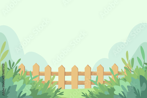 picket fence with grass
