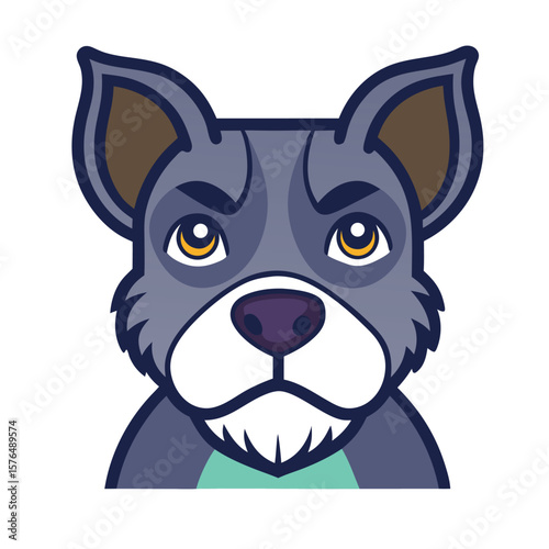 Vector Dog Head in Modern Style