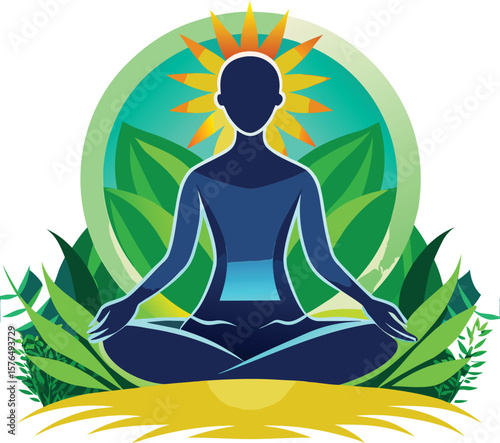 silhouette of a woman meditating