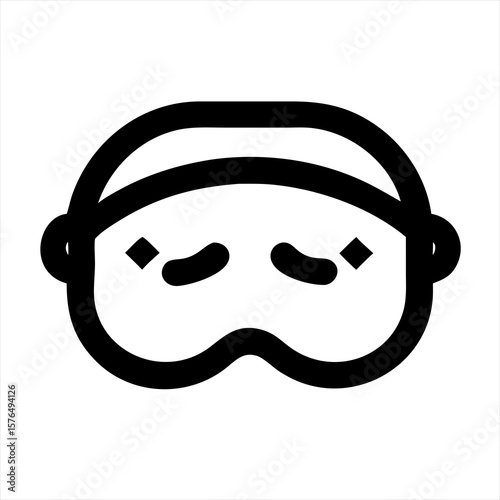 Depicts a sleep mask outline simple vector illustration silhouette vector illustration