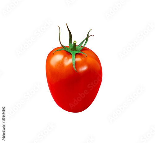 Ripe Italian Roma Tomato on Transparent Background