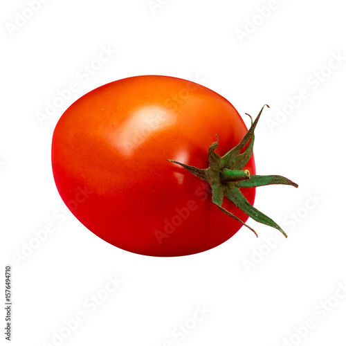 Ripe Italian Roma Tomato on Transparent Background