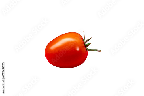 Ripe Italian Roma Tomato on Transparent Background