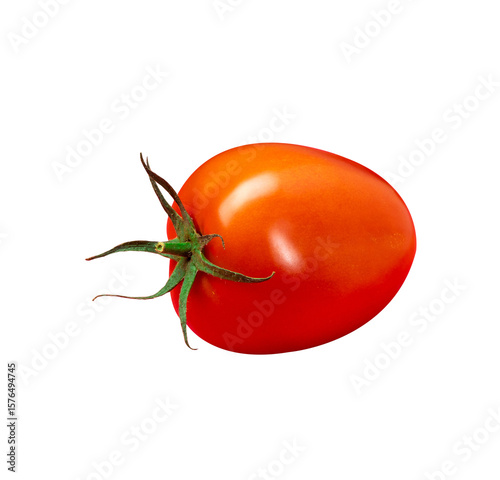 Ripe Italian Roma Tomato on Transparent Background