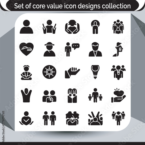 Core Value Icon Set Design A Collection of Symbol Illustrations