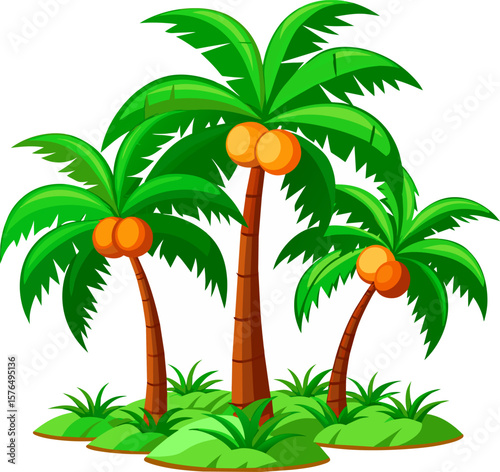 tropical palm trees and palms vector illustration