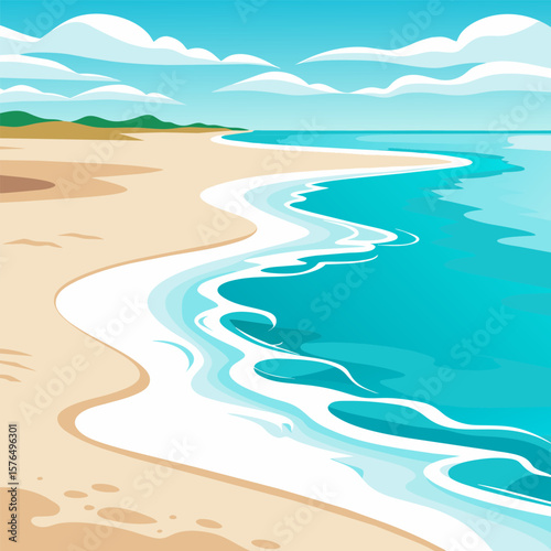 vector illustration of a tropical beach