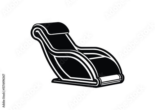Silhouette of massage chair isolated on a white background