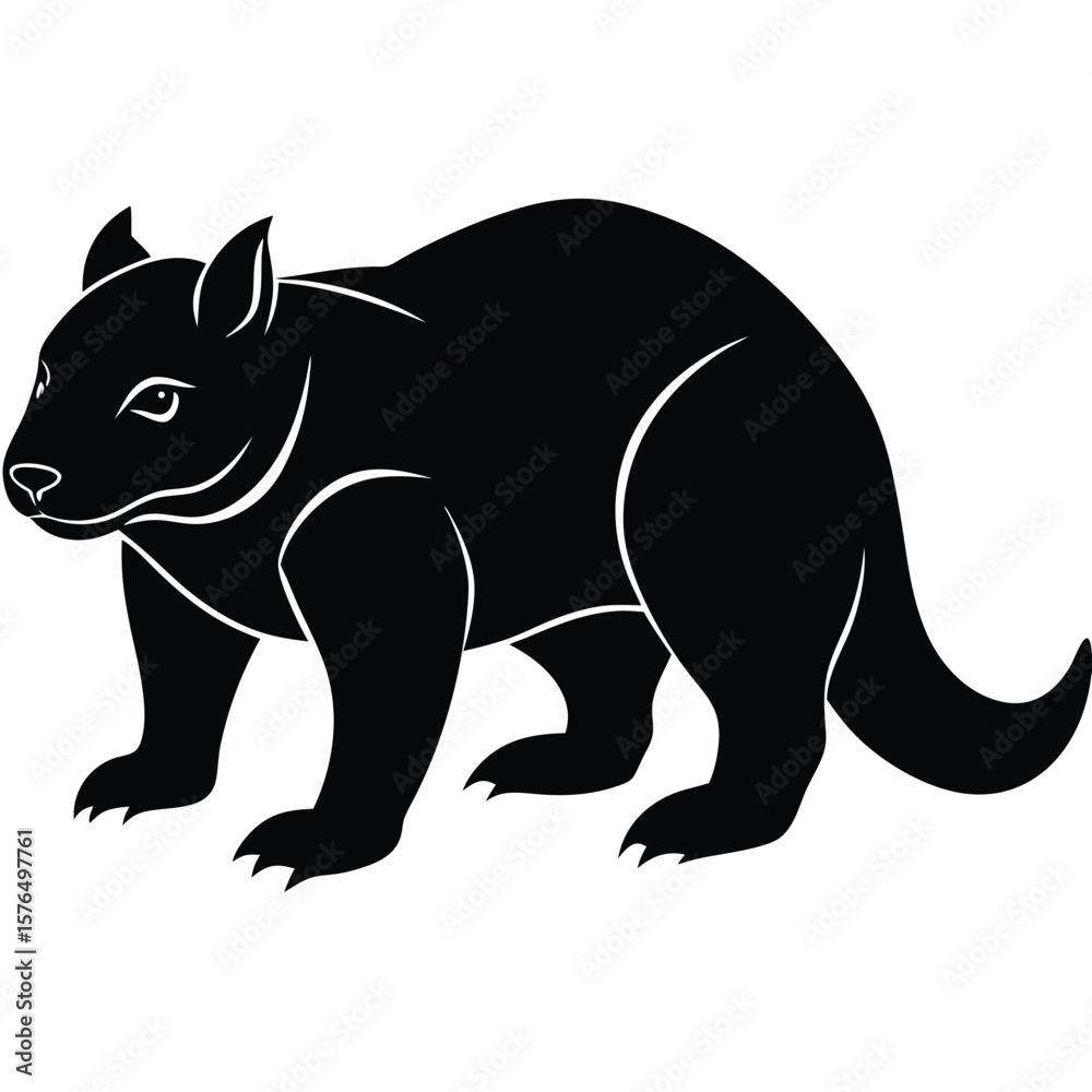 Fototapeta premium Black zorilla animal illustration vector