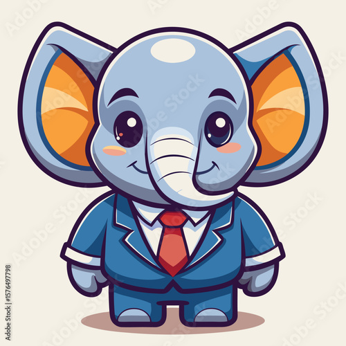 Cute elephant in a suit