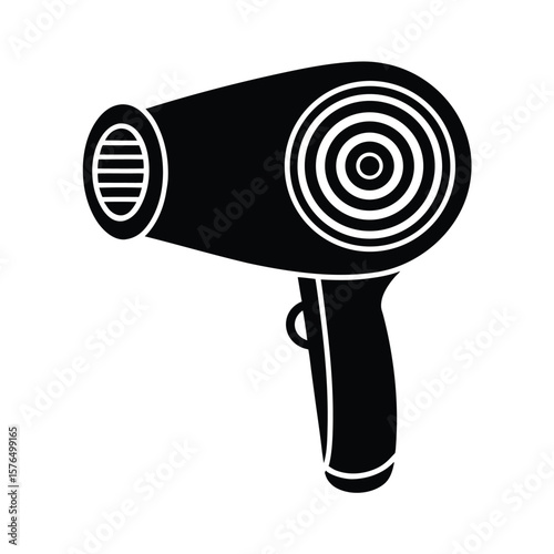 Hair dryer styling appliance simple black silhouette vector illustration