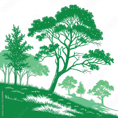 green forest vector illustration
