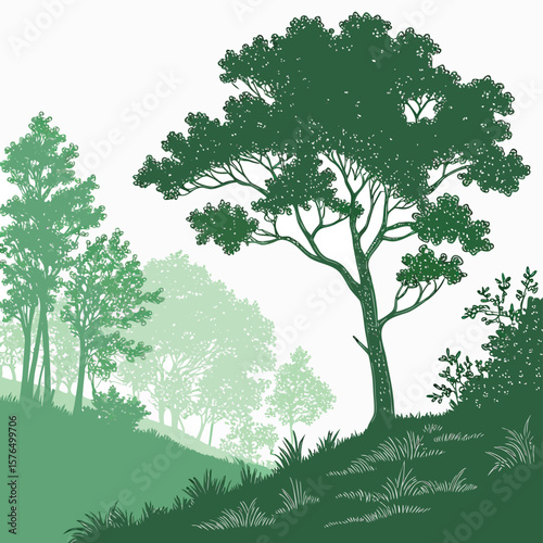 green forest vector illustration