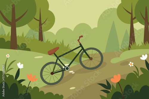 Broken Down Bicycle in a Field of Wildflowers