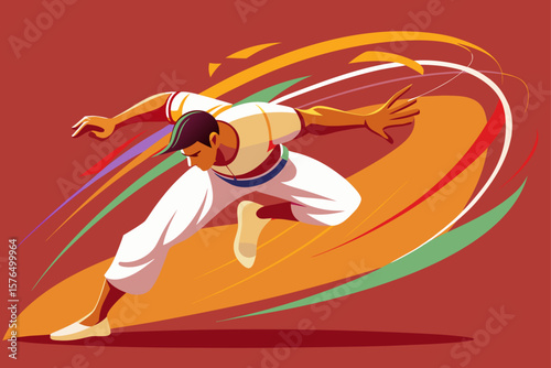 Rhythmic Capoeira Motion Blur Abstract Background
