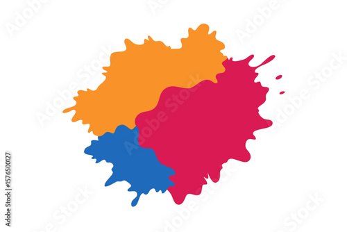 Creative Color Splash with Ink Blot Texture
