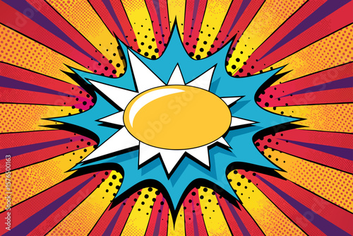 Explosive Pop Art Background in a Colorful Comic Style
