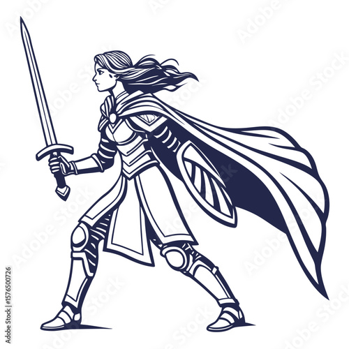 queen with sword