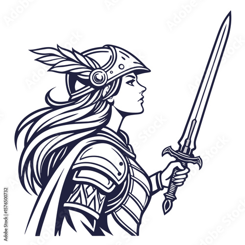 queen with sword