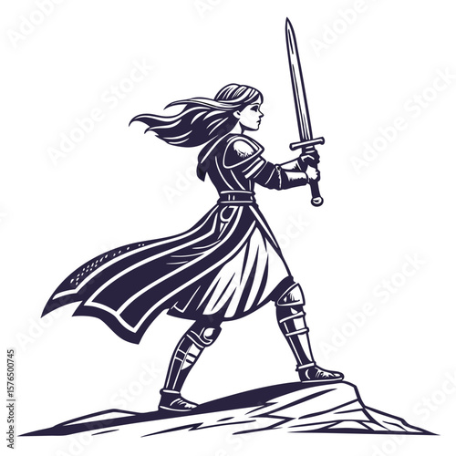 queen with sword