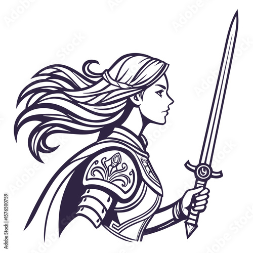 queen with sword